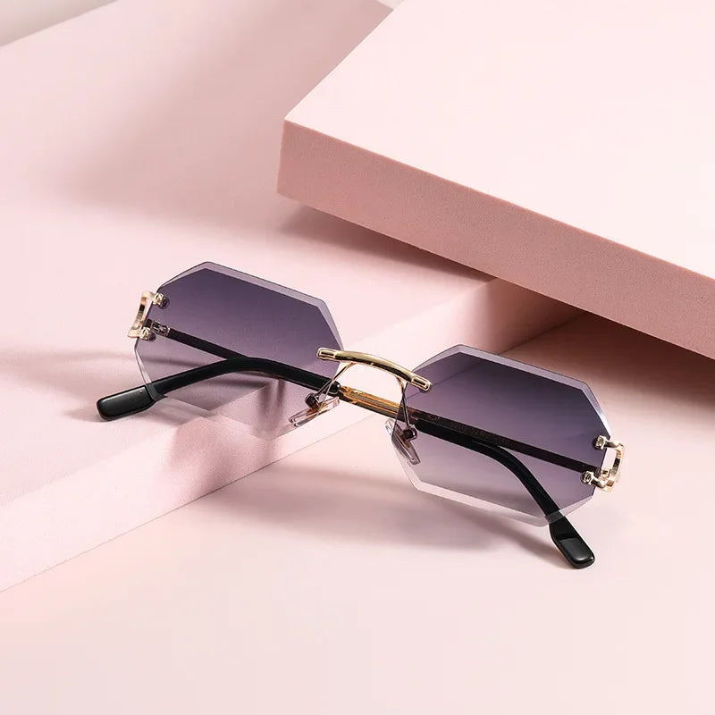 Rimless Polygon Sunglasses - Bakyat Store