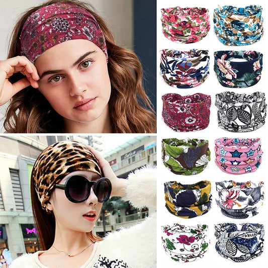 Bohemian Wide Cotton Stretch Headbands - Bakyat Store