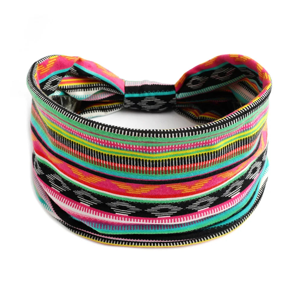 Bohemian Wide Cotton Stretch Headbands - Bakyat Store