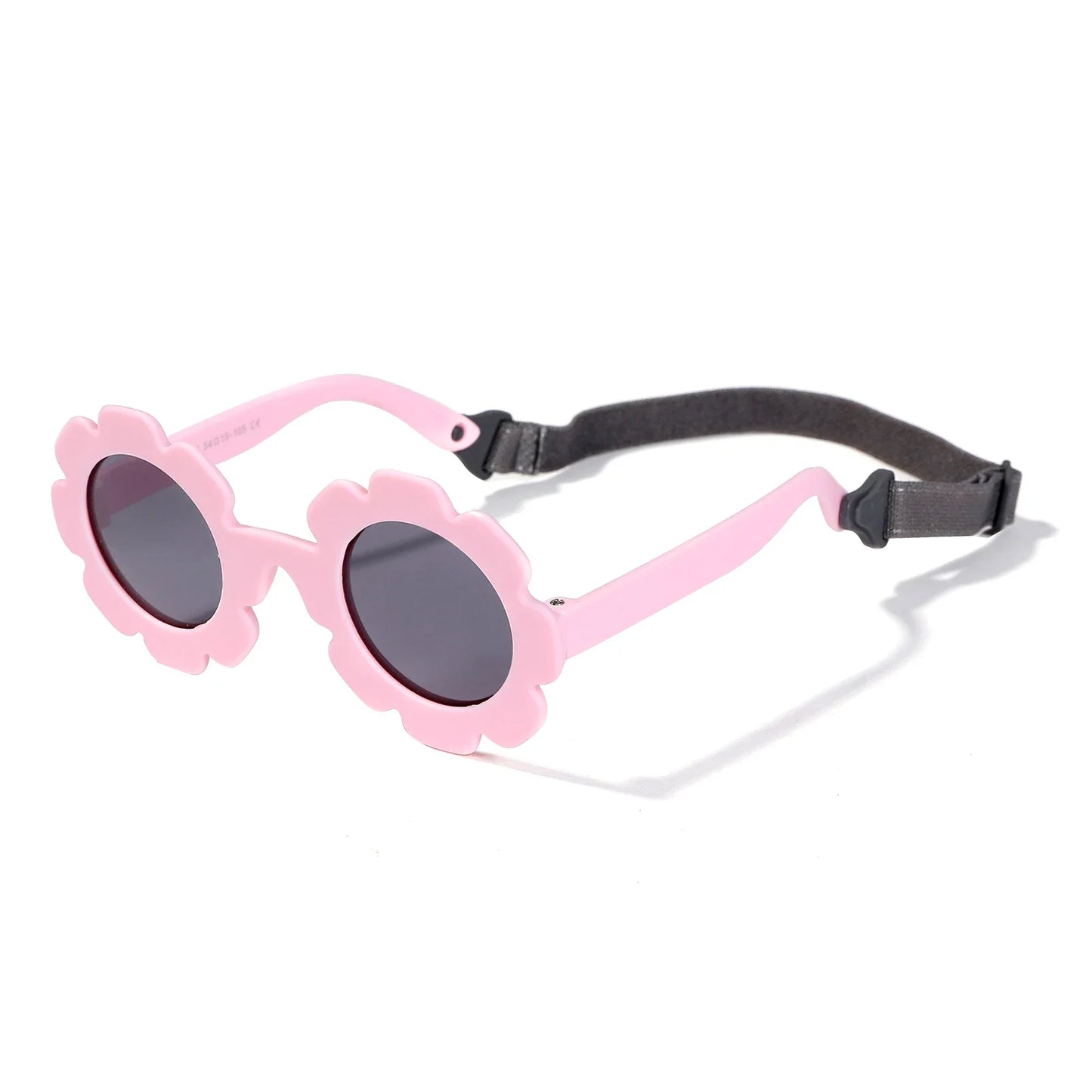 Polarized Sunglasses with Belt Flexible Durable Round Flower Silicone Frame Mirrored UV400 Lens - Bakyat Store