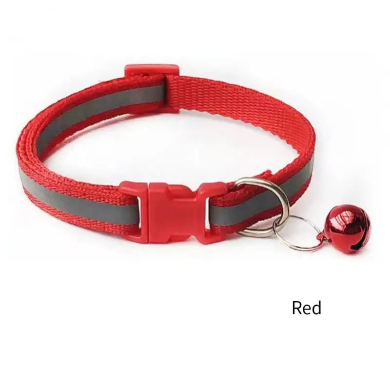 1PC Colors Reflective Breakaway Cat Collar Neck Ring Necklace Bell Pet Products - Bakyat Store