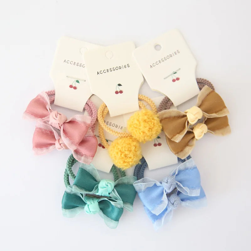 Baby Hair Band Girls Ties Bows Elastic Rubber Band - Bakyat Store