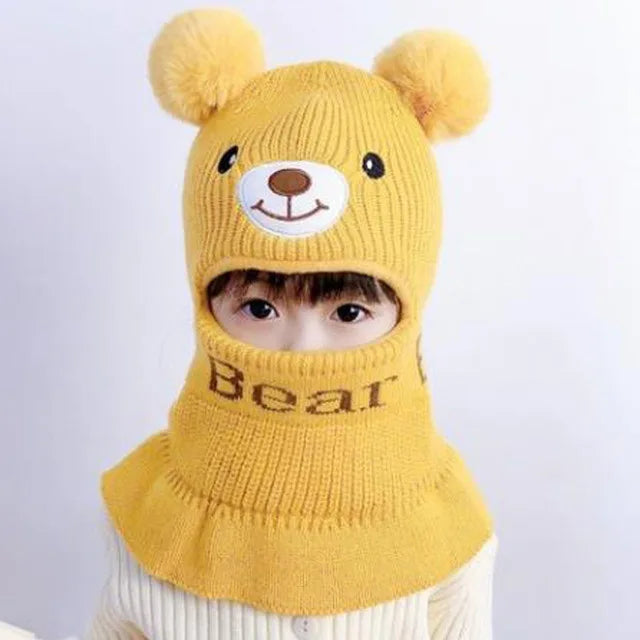 Bear Winter Baby Bonnet Hat Scarf One-Piece - Bakyat Store