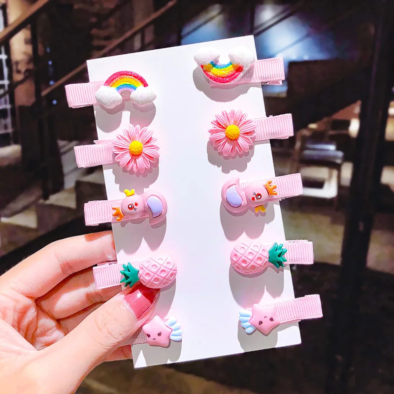 10PCS/Set New Girls Cute Cartoon Ice Cream Unicorn Hair Clips - Bakyat Store