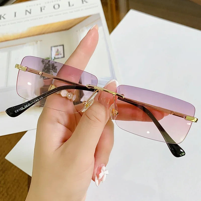 Small Square Rimless Sunglasses - Bakyat Store