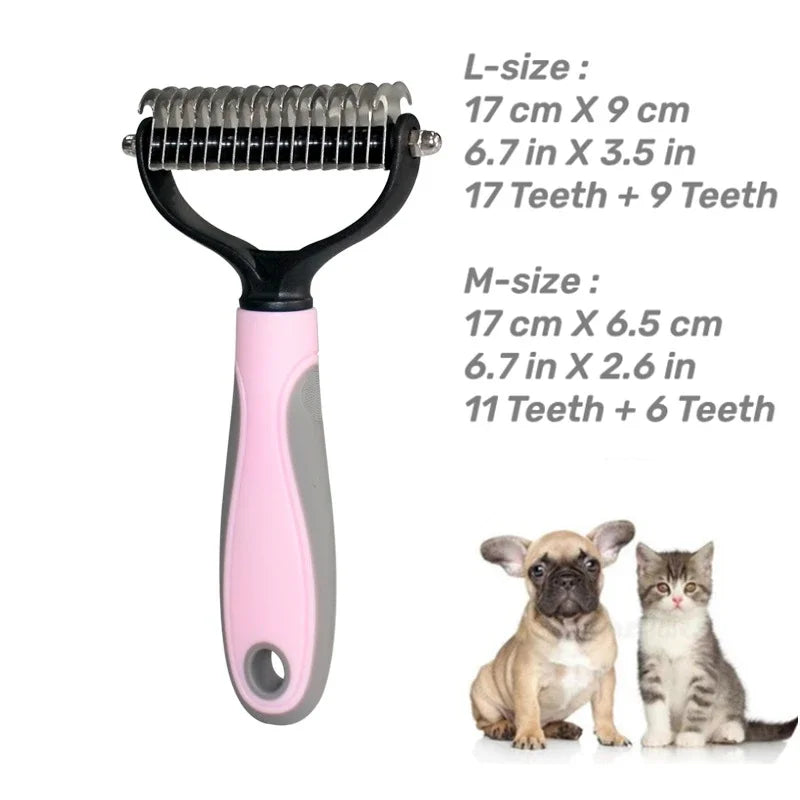 Professional Pet Deshedding Brush 2 Sided Dematting Dog Comb Cat Brush - Bakyat Store