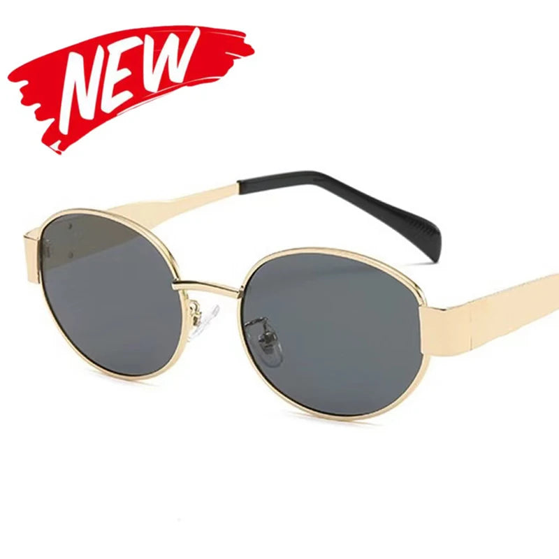 Small Metal Frame Oval Sunglasses - Bakyat Store