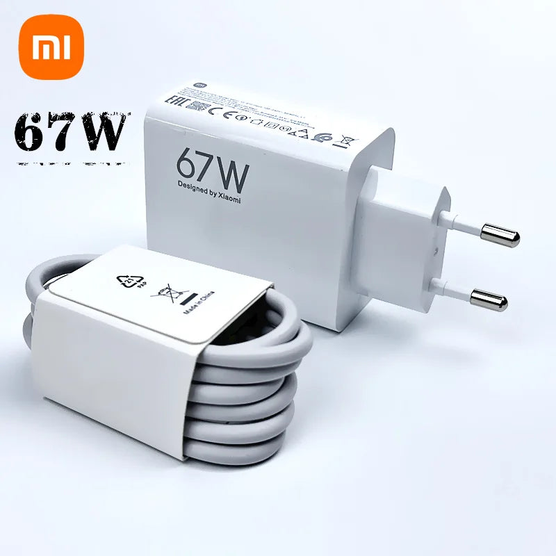 Original Xiaomi 67W Charger Turbo Fast Charge EU Adapter Usb Type C Cable For Redmi Note 13 Pro Mi 13 Lite K60 K60E K50 CIVI 3 2 - Bakyat Store