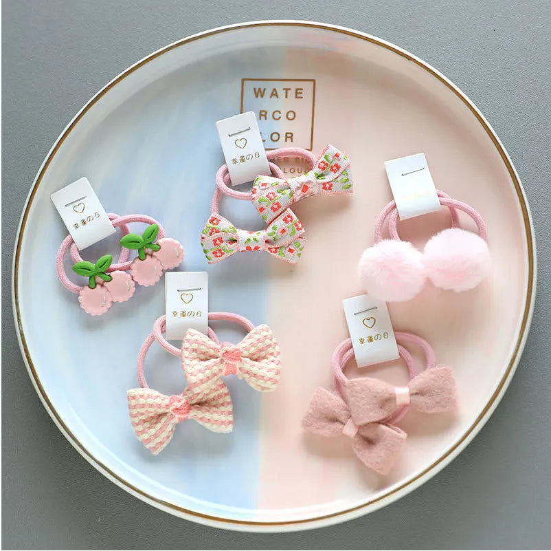 Baby Hair Band Girls Ties Bows Elastic Rubber Band - Bakyat Store