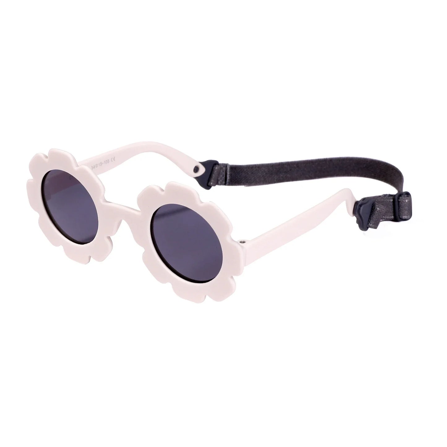 Polarized Sunglasses with Belt Flexible Durable Round Flower Silicone Frame Mirrored UV400 Lens - Bakyat Store