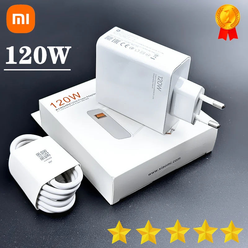 Xiaomi 11T Pro Charger 120W Original EU/US Turbo Quick charge 6A USB C cable For MI 12 pro ultranote 11t pro POCO X3 X4 M4 - Bakyat Store