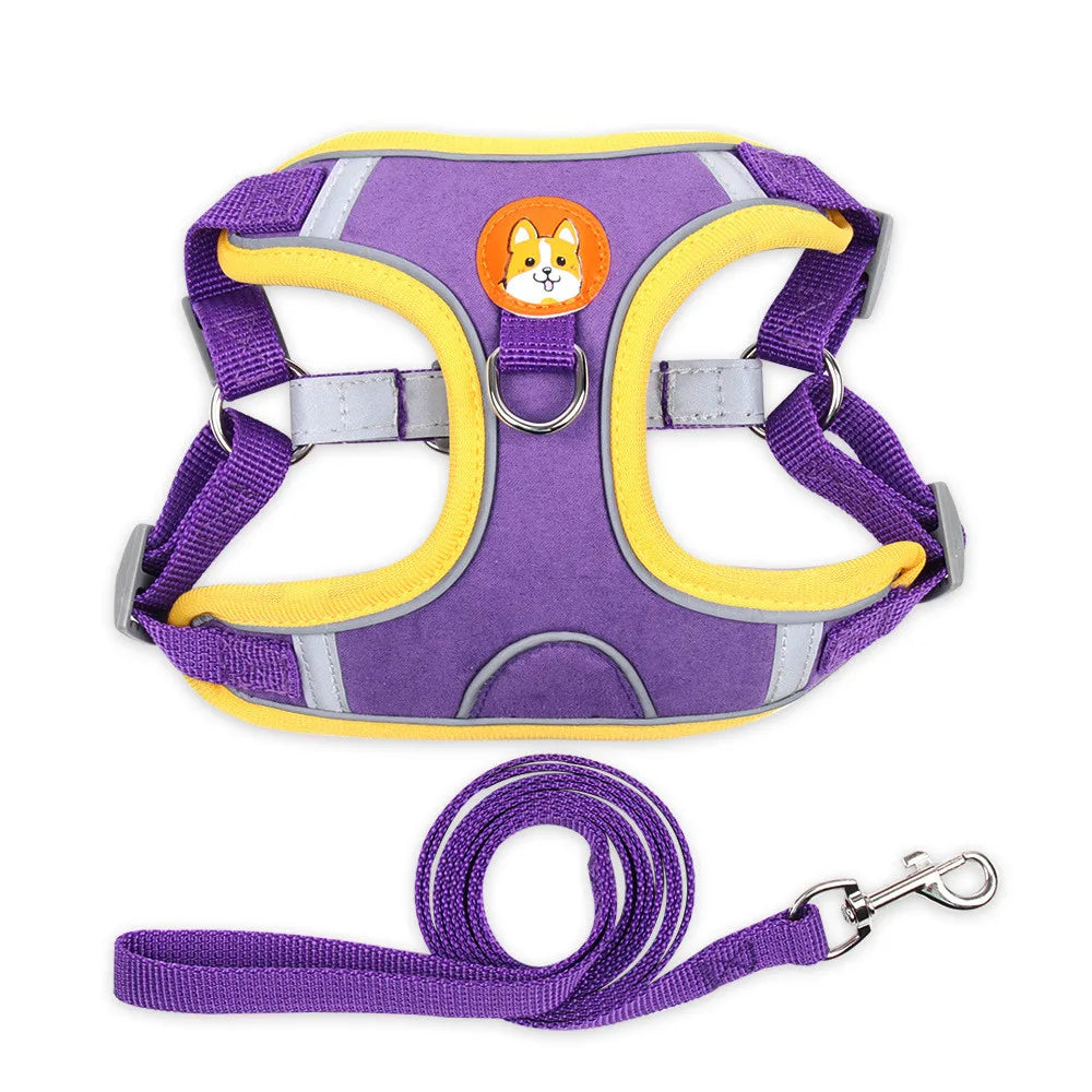 Dog Harness No-push Chest Vest Dog Harness and Leash Set Pets Accessories - Bakyat Store