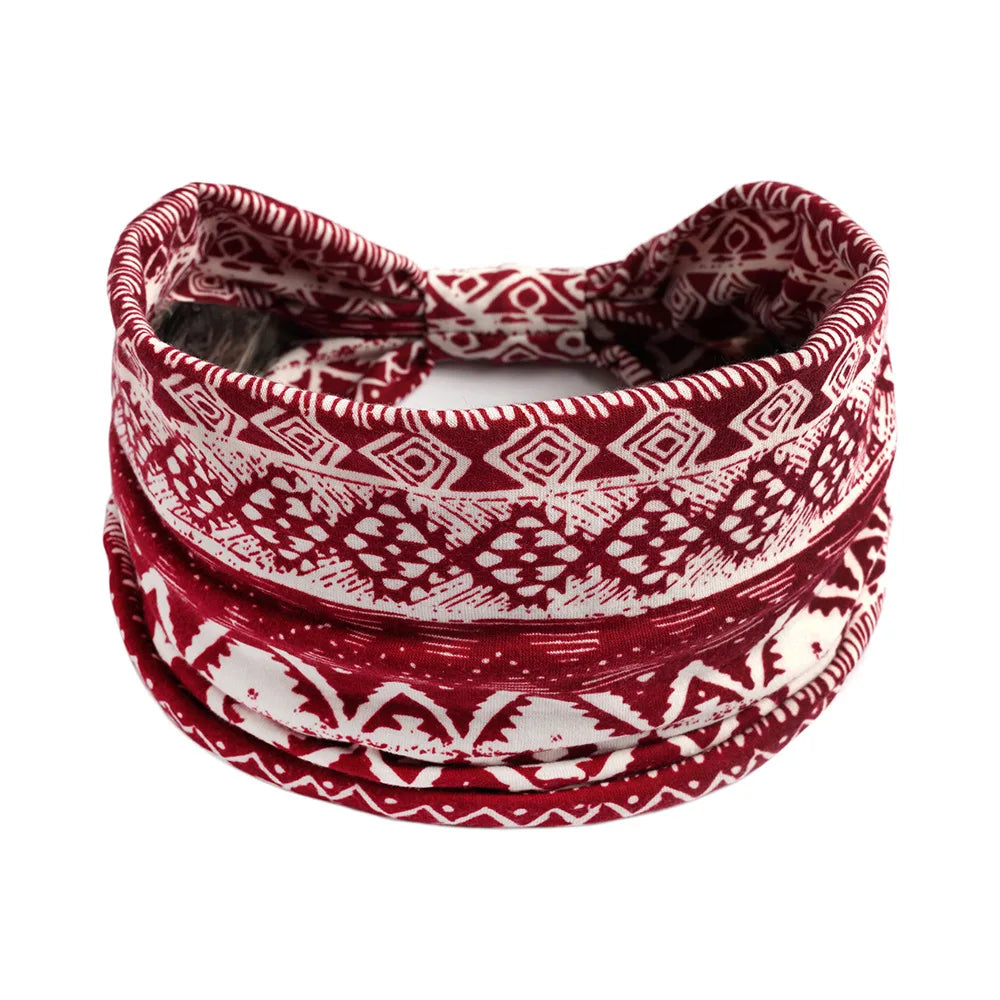 Bohemian Wide Cotton Stretch Headbands - Bakyat Store