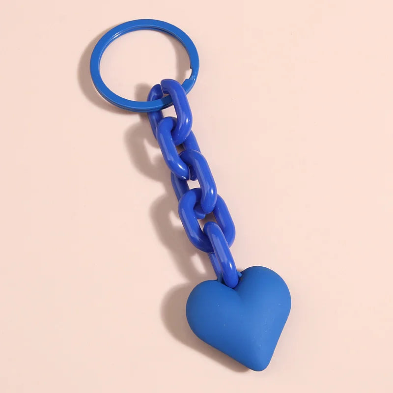 Handmade Heart Keychain Acrylic Plastic Link Chain - Bakyat Store