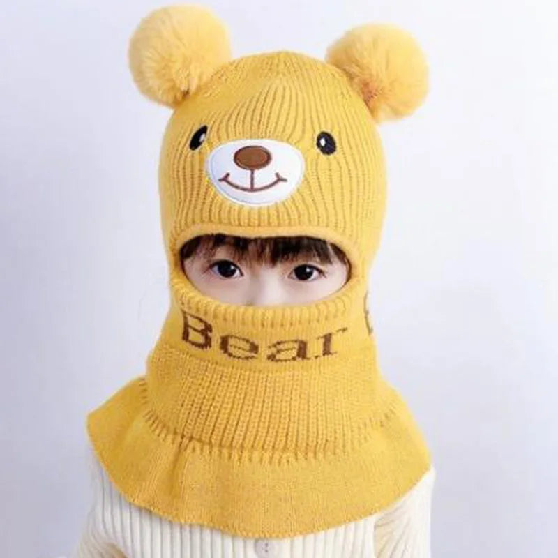 Bear Winter Baby Bonnet Hat Scarf One-Piece - Bakyat Store