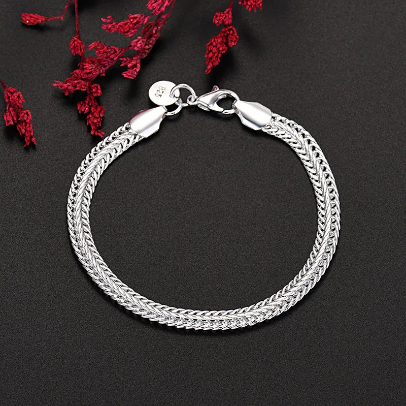 Silver Exquisite Solid Chain Bracelet - Bakyat Store