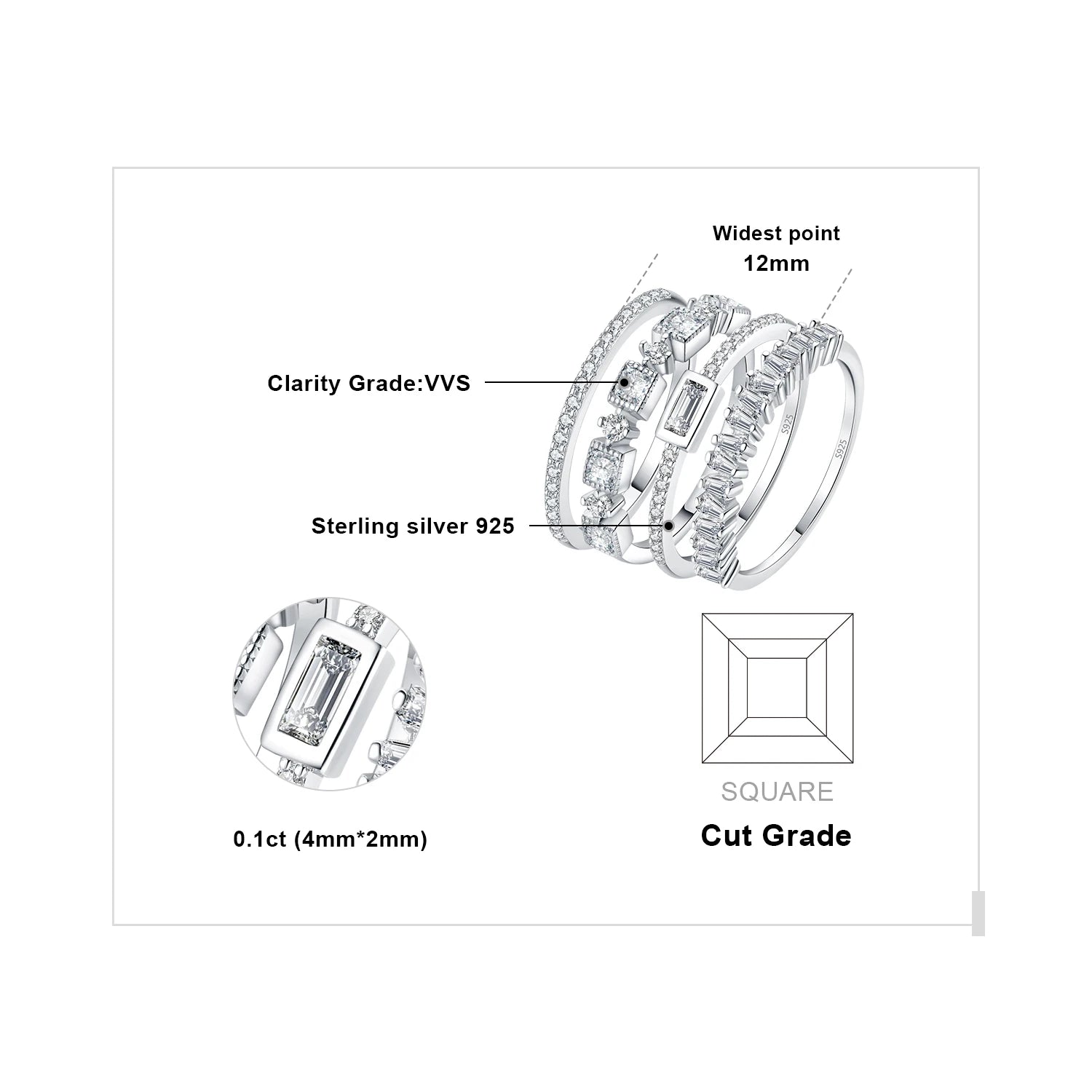 Solitaire Stacking Rings - Bakyat Store