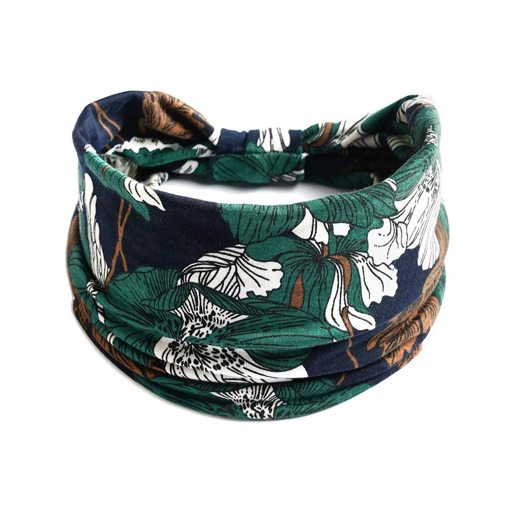 Bohemian Wide Cotton Stretch Headbands - Bakyat Store