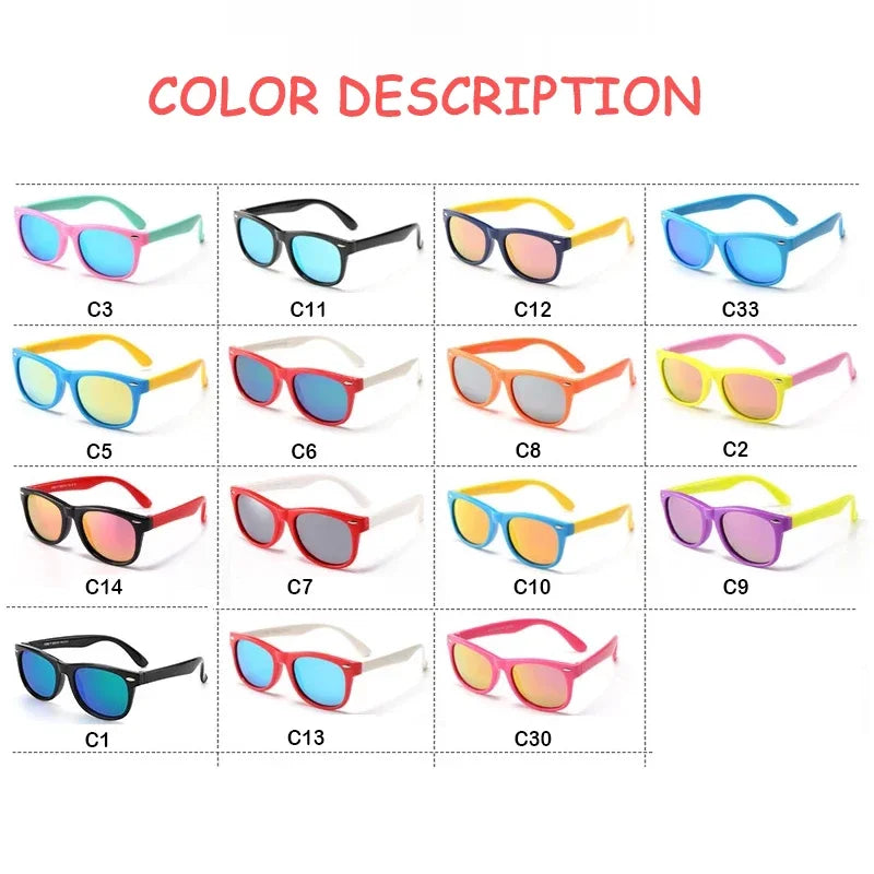 Kids Polarized Sunglasses, Silicone Safety Glasses - Bakyat Store