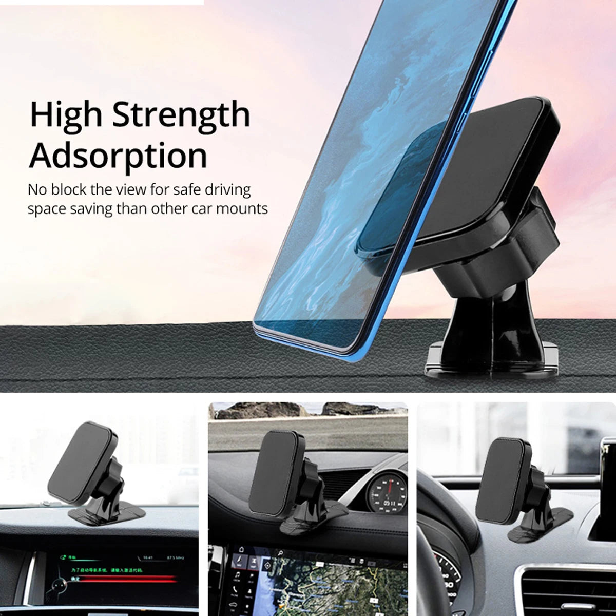 Magnetic Car Phone Holder Stand 360 Degree Mobile Cell Air Vent Magnet Mount - Bakyat Store