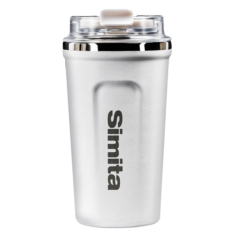 FEIJIAN Stainless Steel Coffee Cup Coffee Mug Thermos Cup Portable Travel Mug With Lifting Rope Leak-Proof Non-Slip 500ml/400ml - Bakyat Store