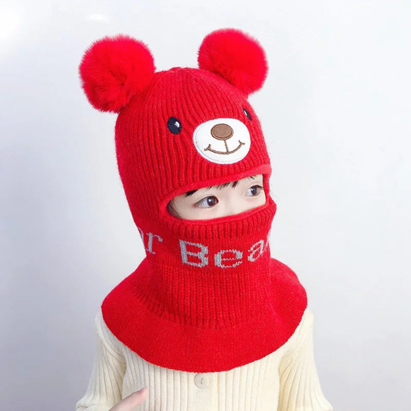 Bear Winter Baby Bonnet Hat Scarf One-Piece - Bakyat Store