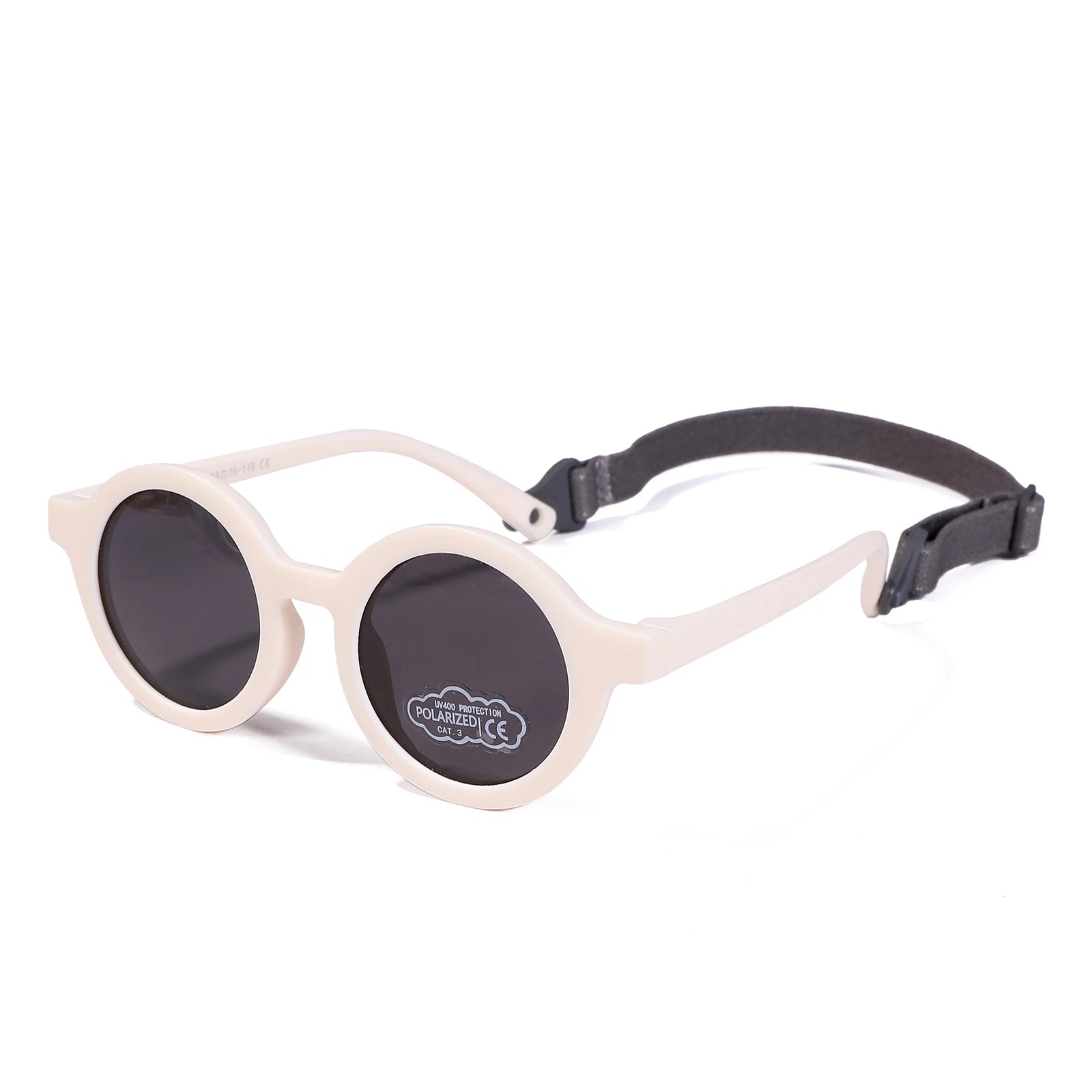 Baby Polarized Round Sunglasses Flexible Rubber Shades with Strap - Bakyat Store