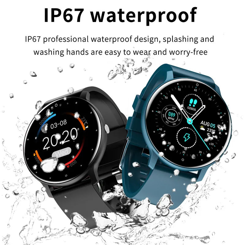 Men Smart Watch Full Touch Screen Digital Fitness Tracker IP68 Waterproof Sports Smartwatch - Bakyat Store