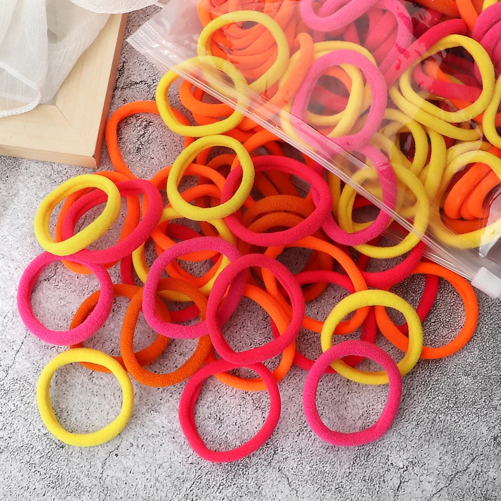 Mixed Colors Hair Bands 4cm Basic Hair Ties Elastic Headband - Bakyat Store