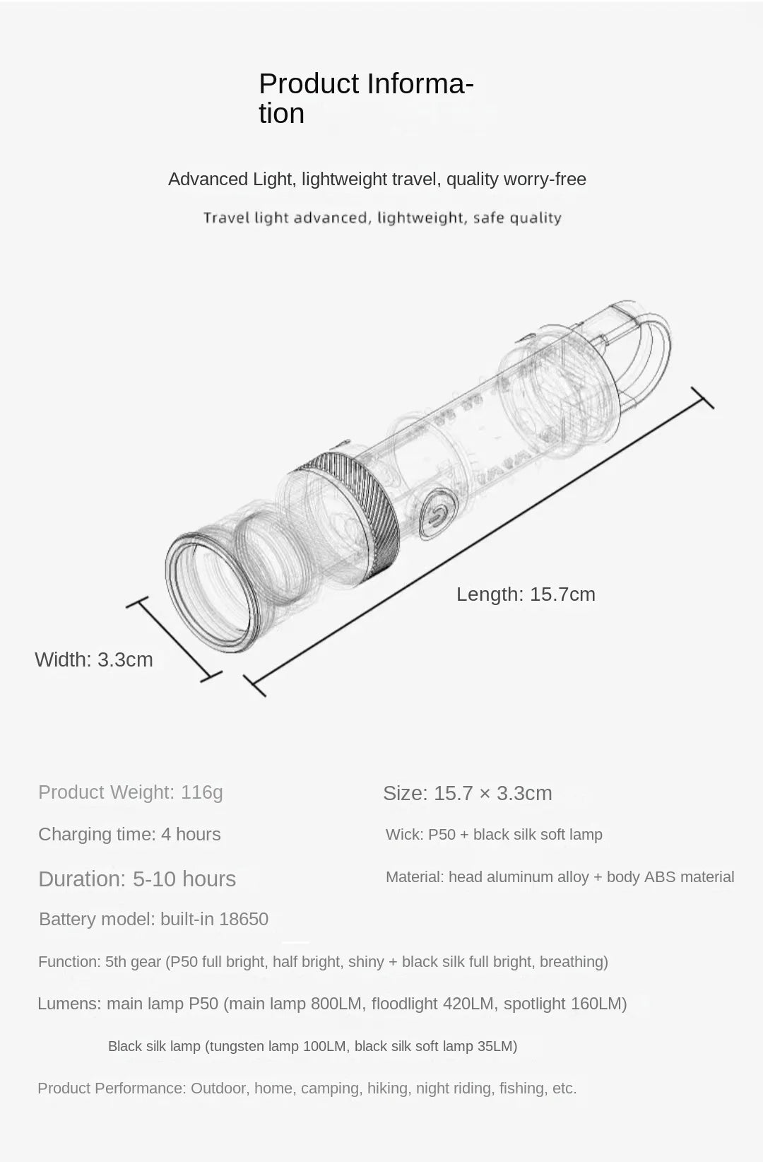 Double Light Camping Lights - Bakyat Store