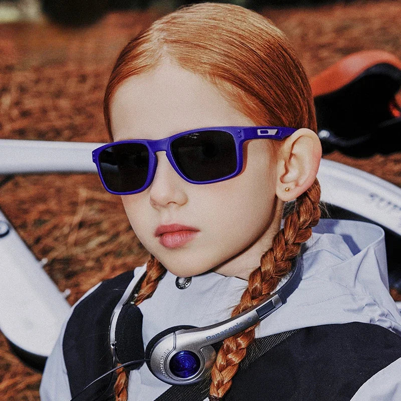 Outdoor Sports Kids Square Sunglasses, Flexible Silicone Glasses - Bakyat Store