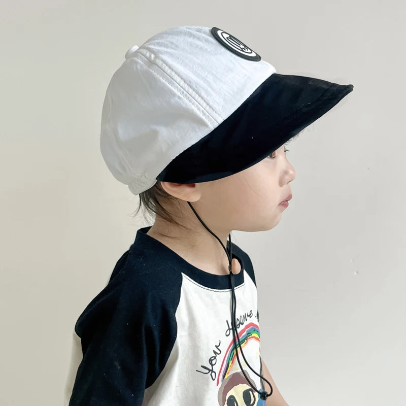 Quick-dry Baby Summer Hat Bunny Beach Travel Kids Baseball Cap Adjustable Wind Rope Toddler Infant Sun Hats for Girls Boys 1-3Y - Bakyat Store