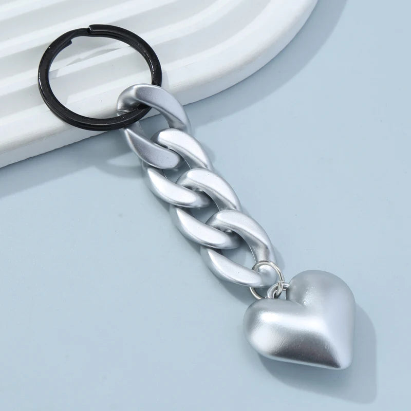 Handmade Heart Keychain Acrylic Plastic Link Chain - Bakyat Store