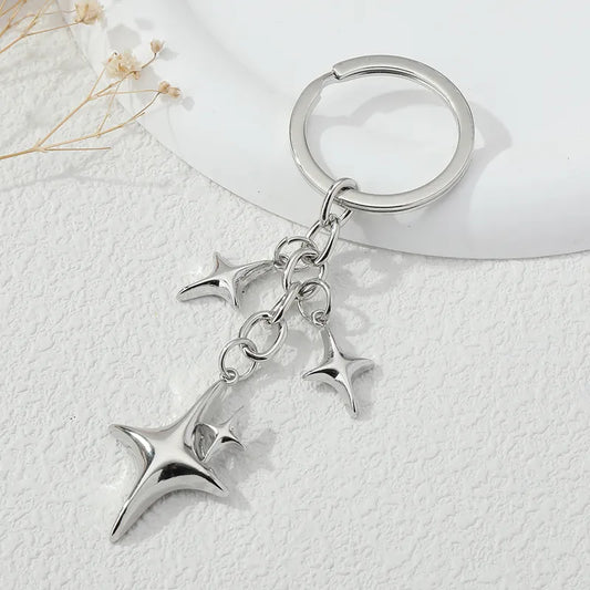 Keychains Star Moon Metal Key Rings - Bakyat Store