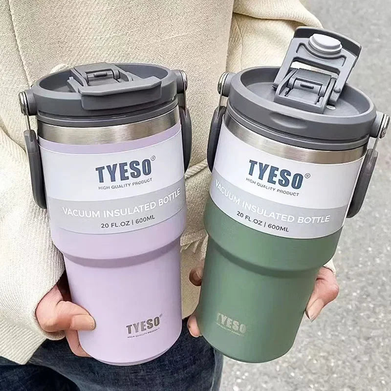 Tyeso Coffee Cup Thermos Bottle Stainless Steel Double-layer Insulation Cold And Hot Travel Mug Vacuum Flask Car Water Bottle - Bakyat Store