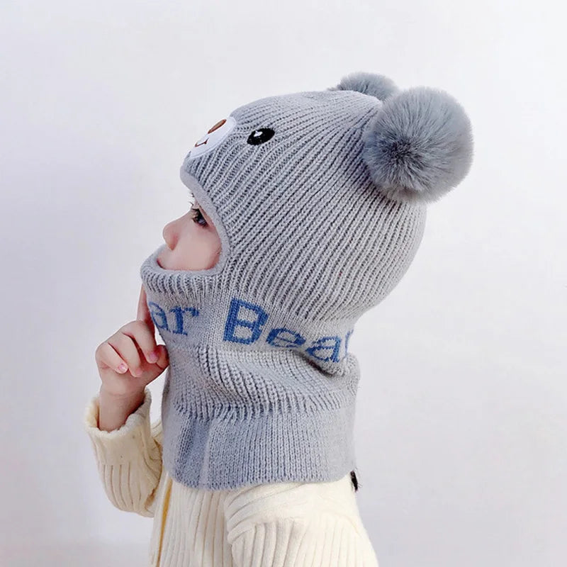 Bear Winter Baby Bonnet Hat Scarf One-Piece - Bakyat Store