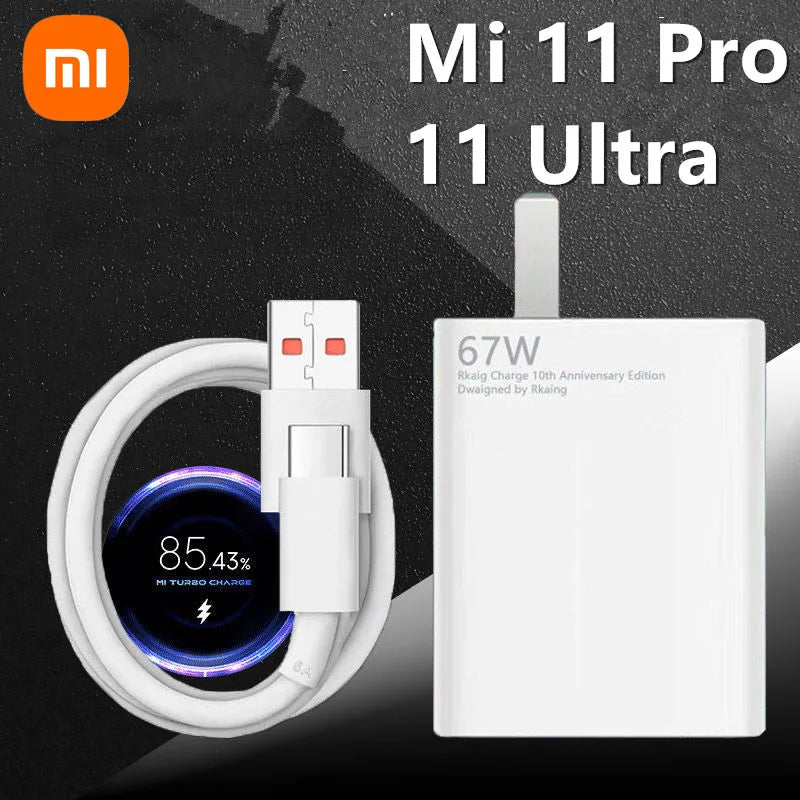 Original Xiaomi 67W Charger Turbo Fast Charge EU Adapter Usb Type C Cable For Redmi Note 13 Pro Mi 13 Lite K60 K60E K50 CIVI 3 2 - Bakyat Store