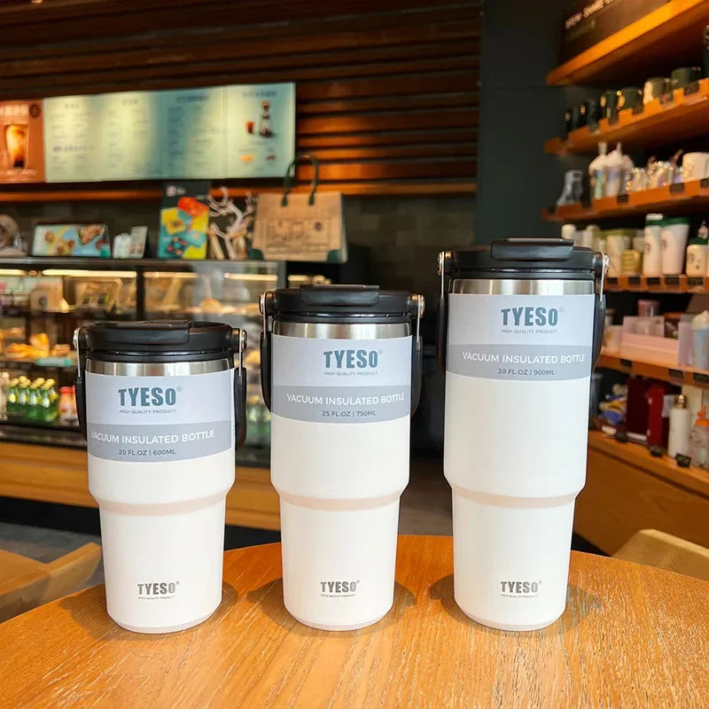 Tyeso Coffee Cup Thermos Bottle Stainless Steel Double-layer Insulation Cold And Hot Travel Mug Vacuum Flask Car Water Bottle - Bakyat Store