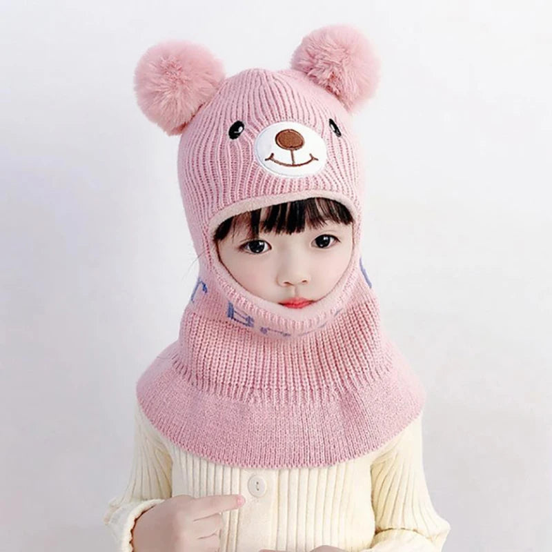 Bear Winter Baby Bonnet Hat Scarf One-Piece - Bakyat Store