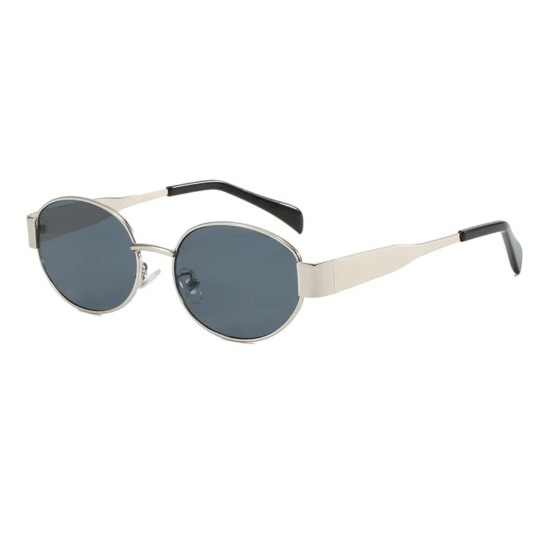 Small Metal Frame Oval Sunglasses - Bakyat Store