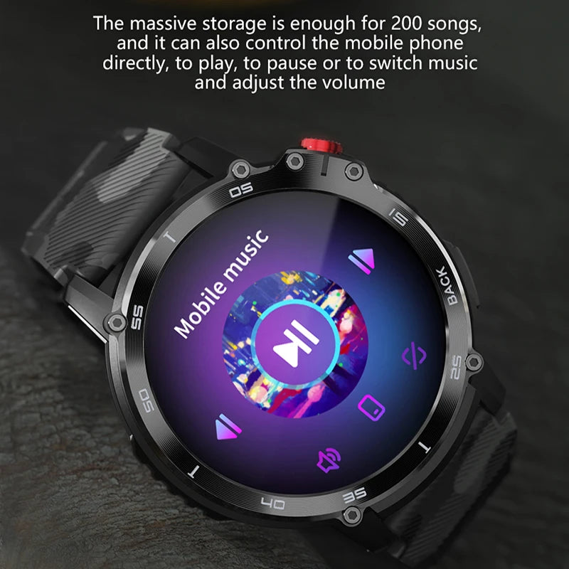 Military C22 Men's Smart Watch BT Call 4GB ROM Fitness Tracker 3ATM Waterproof Sport Smartwatch for Xiaomi Huawei IOS Phone 2023 - Bakyat Store