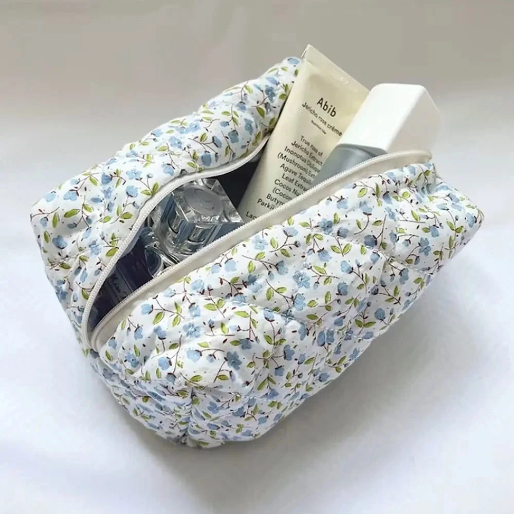 Floral Puffy Quilted Makeup Bag - Bakyat Store