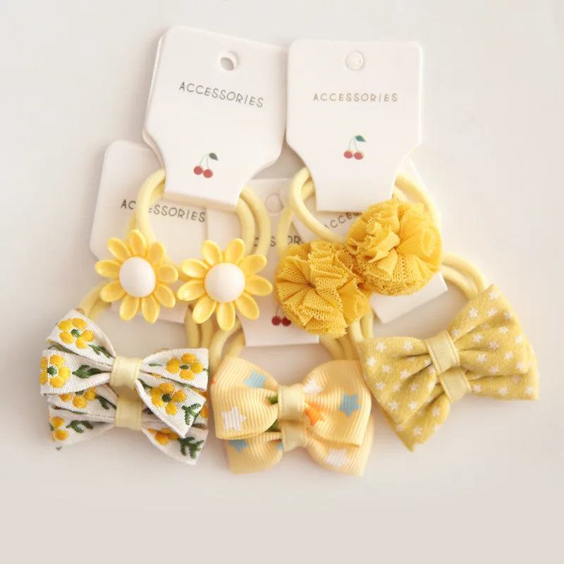 Baby Hair Band Girls Ties Bows Elastic Rubber Band - Bakyat Store