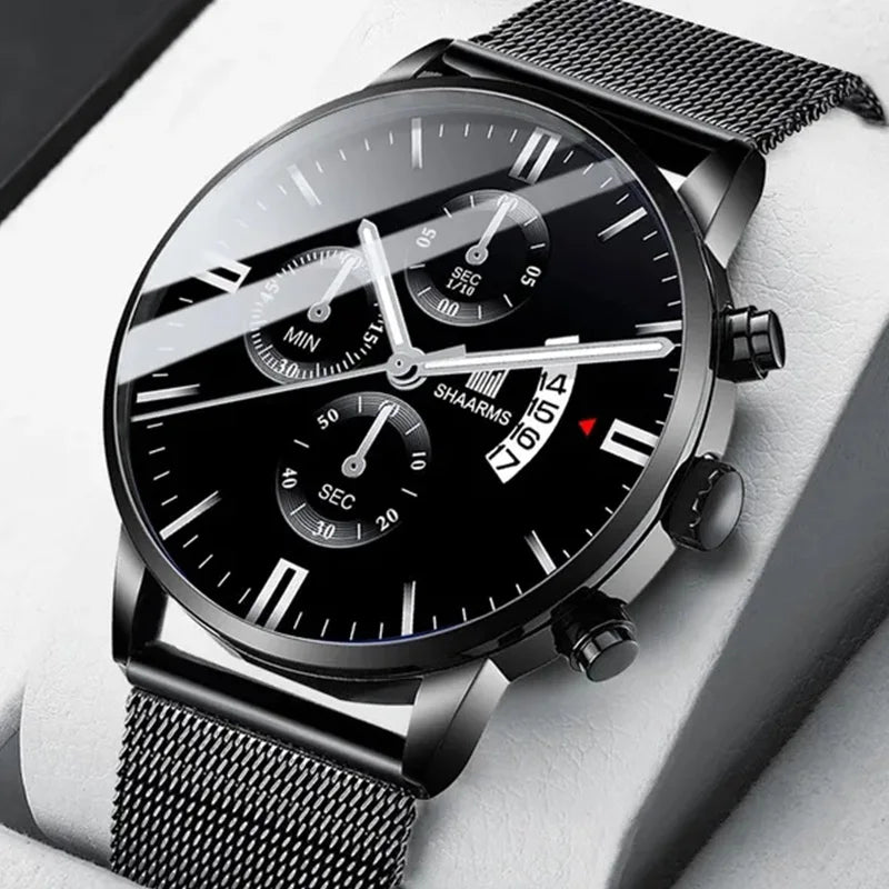 Business Men's Watch Brand Luxury Male Quartz Watches Minimalist Casual Leather Strap Digital Calendar Wristwatch Men Clock - Bakyat Store