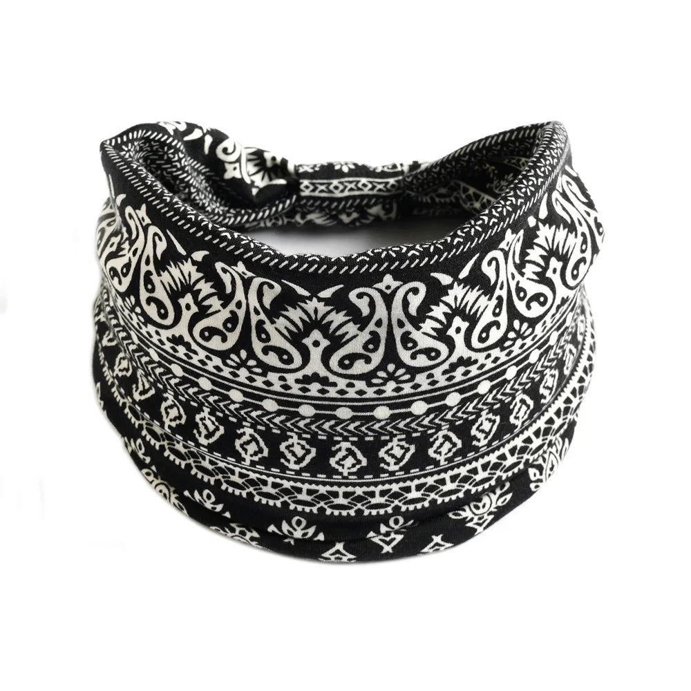 Bohemian Wide Cotton Stretch Headbands - Bakyat Store