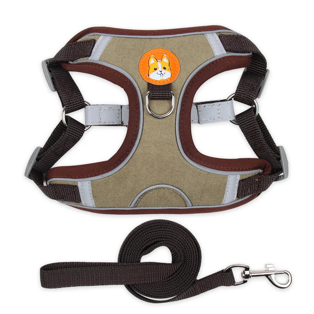 Dog Harness No-push Chest Vest Dog Harness and Leash Set Pets Accessories - Bakyat Store