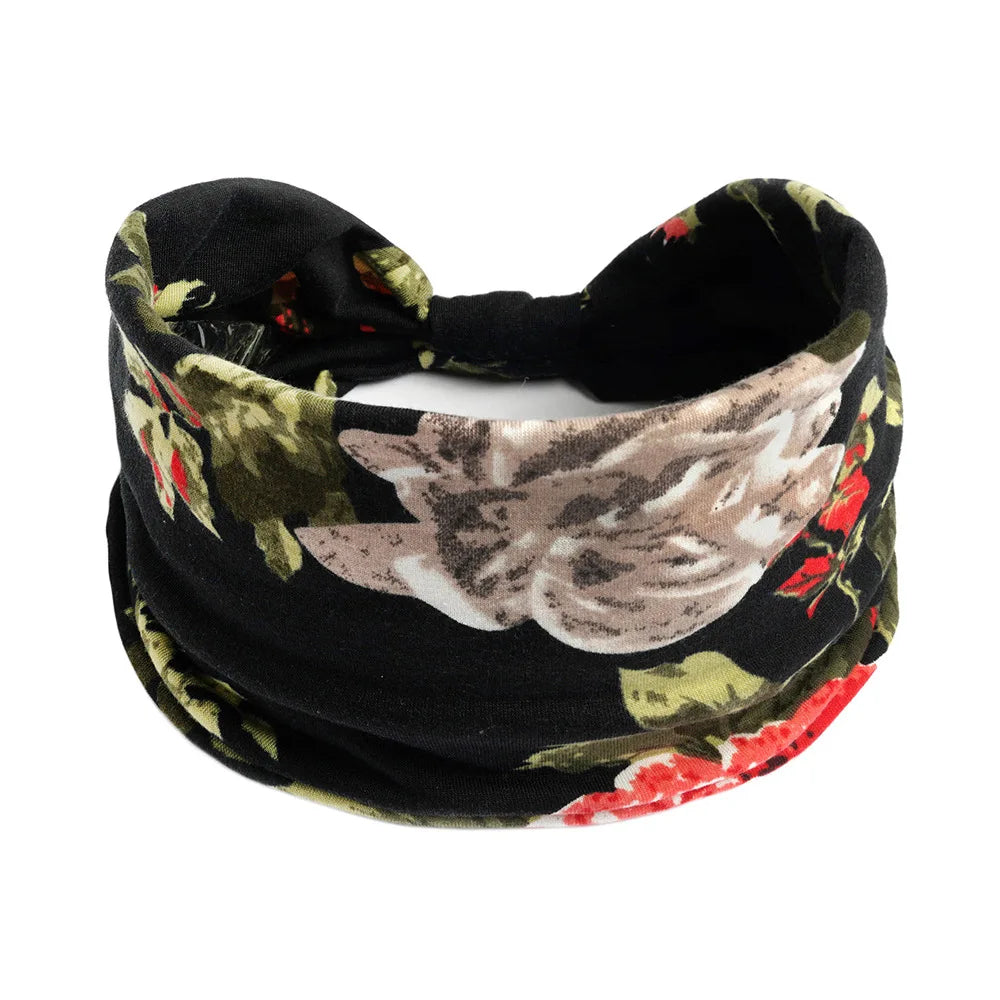 Bohemian Wide Cotton Stretch Headbands - Bakyat Store