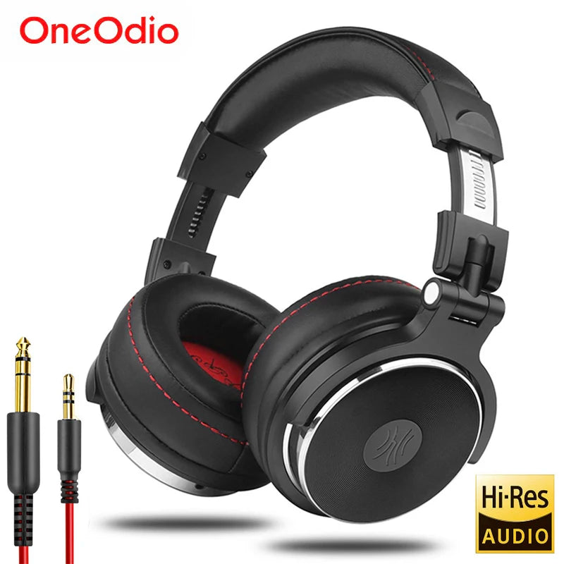 Oneodio Wired Professional Studio Pro DJ Headphones With Microphone Over Ear HiFi Monitor Music Headset Earphone For Phone PC - Bakyat Store