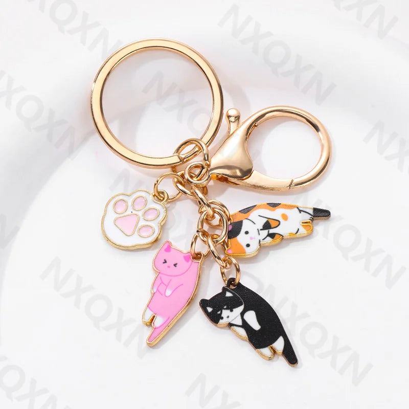 Kawaii Cat Keychain Pet Paw Key Ring - Bakyat Store