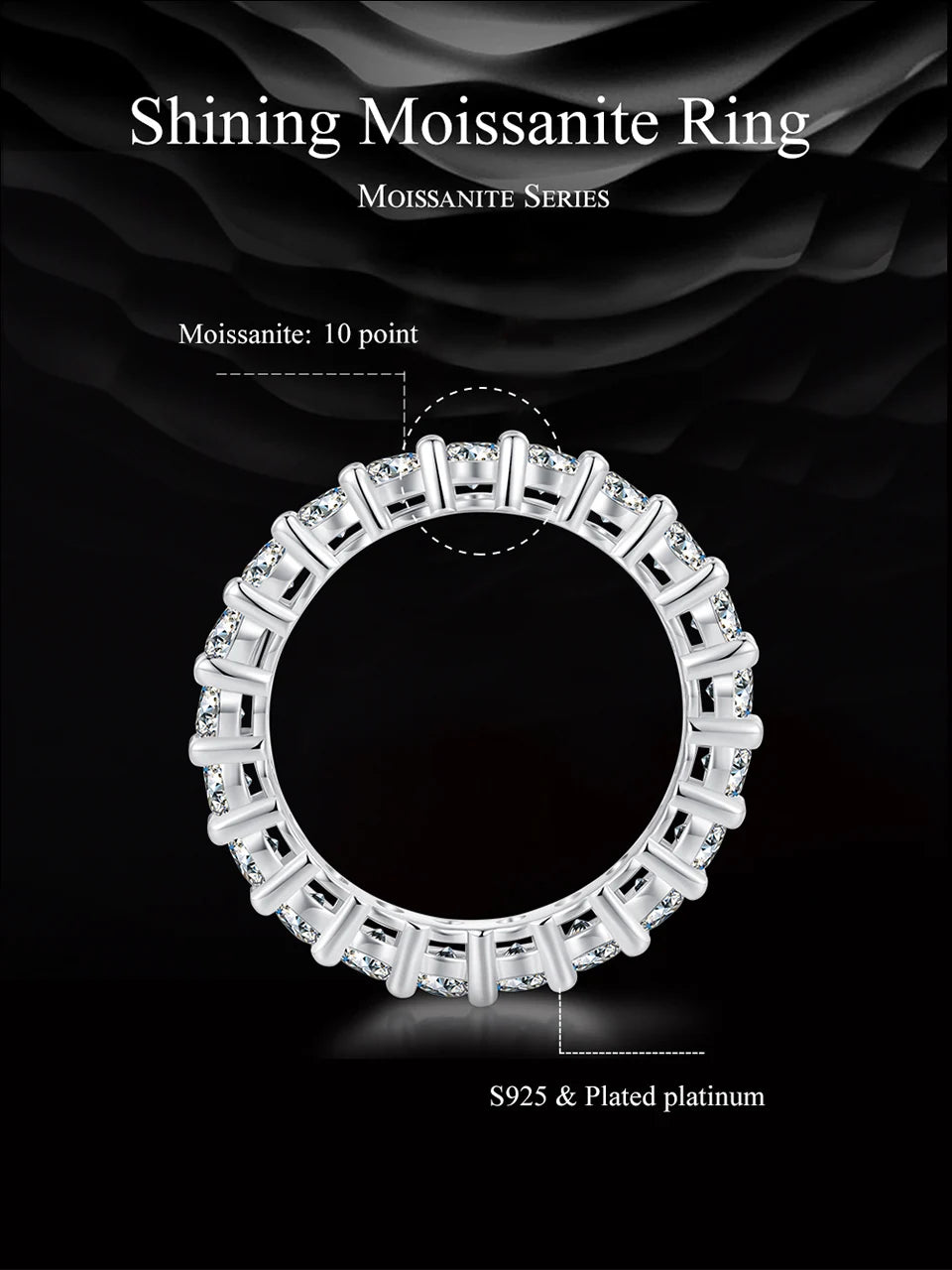 Shining Moissanite Ring - Bakyat Store